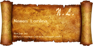 Nemes Loréna névjegykártya